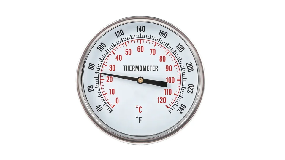 Stainless steel bimetal thermometer for thermowell-mounted temperature indication